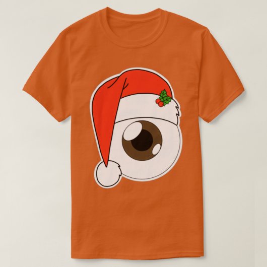 Weihnachts-Weihnachtsmannmütze Eyeball Brown Iris T-Shirt (Design vorne)