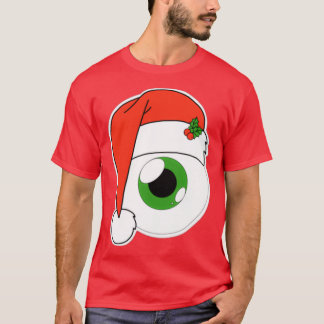 Weihnachts-Weihnachtsmannmütze Eyeball Green Iris T-Shirt