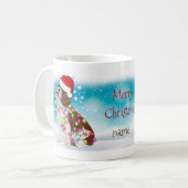 Weihnachts-Weihnachtsmannmütze Frohe Weihnachtssch Kaffeetasse (Vorderseite Links)