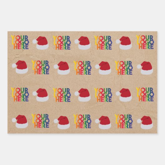 Weihnachts-Weihnachtsmannmütze für einfache Geschä Geschenkpapier Set (Vorderseite)