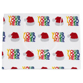 Weihnachts-Weihnachtsmannmütze für einfache Geschä Große Geschenktüte (Vorderseite)