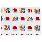 Weihnachts-Weihnachtsmannmütze für einfache Geschä Große Geschenktüte (Rückseite)