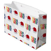 Weihnachts-Weihnachtsmannmütze für einfache Geschä Große Geschenktüte (Rückseite Schrägansicht)