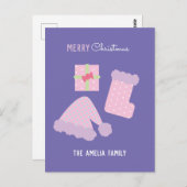 Weihnachts-Weihnachtsmannmütze Gegenwart Strumpf Postkarte (Vorne/Hinten)