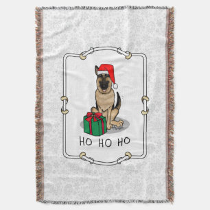Weihnachts-Weihnachtsmannmütze German Shepherd Dog Decke