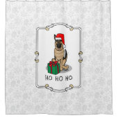 Weihnachts-Weihnachtsmannmütze German Shepherd Dog Duschvorhang (Vorderseite)