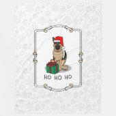 Weihnachts-Weihnachtsmannmütze German Shepherd Dog Fleecedecke (Vorderseite)