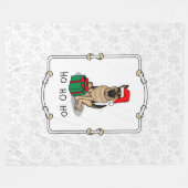 Weihnachts-Weihnachtsmannmütze German Shepherd Dog Fleecedecke (Vorderseite (Horizontal))
