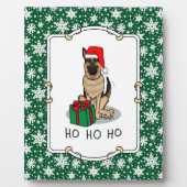 Weihnachts-Weihnachtsmannmütze German Shepherd Dog Fotoplatte (Vorderseite)