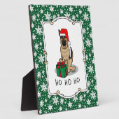 Weihnachts-Weihnachtsmannmütze German Shepherd Dog Fotoplatte (Seite)