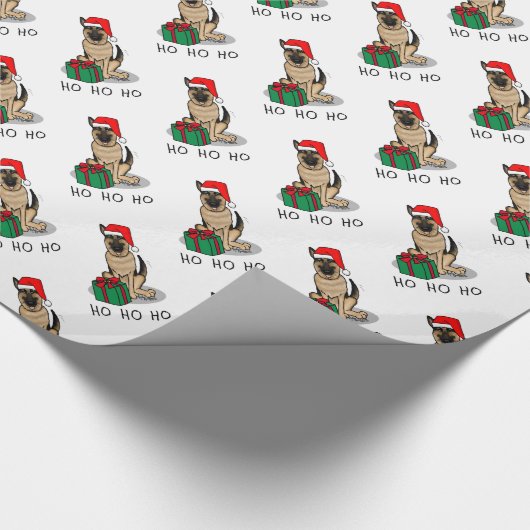Weihnachts-Weihnachtsmannmütze German Shepherd Dog Geschenkpapier (Ecke)