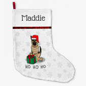 Weihnachts-Weihnachtsmannmütze German Shepherd Dog Großer Weihnachtsstrumpf (Vorderseite)