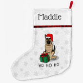 Weihnachts-Weihnachtsmannmütze German Shepherd Dog Großer Weihnachtsstrumpf (Rückseite)