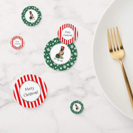 Weihnachts-Weihnachtsmannmütze German Shepherd Dog Konfetti (Gruppe)