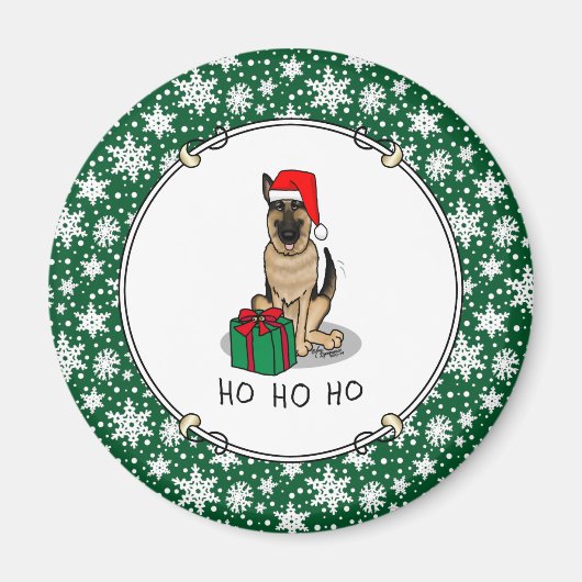 Weihnachts-Weihnachtsmannmütze German Shepherd Dog Magnet (Vorne)