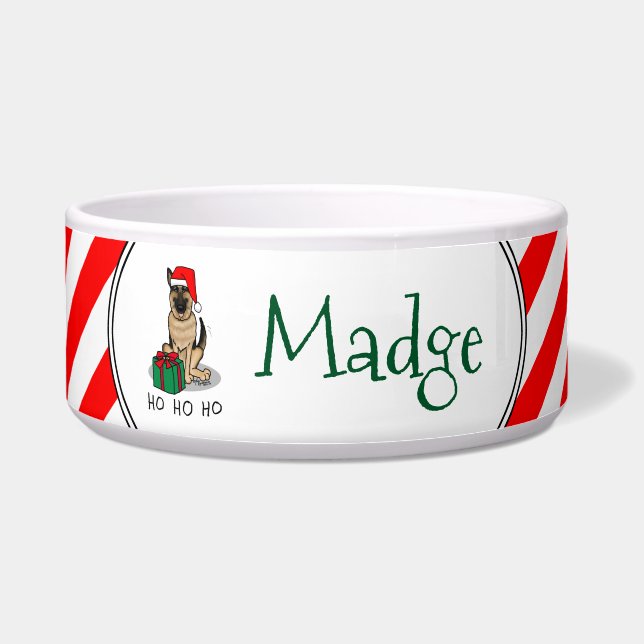 Weihnachts-Weihnachtsmannmütze German Shepherd Dog Napf (Vorderseite)