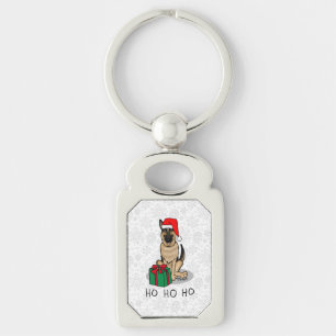 Weihnachts-Weihnachtsmannmütze German Shepherd Dog Schlüsselanhänger