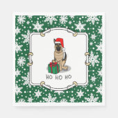 Weihnachts-Weihnachtsmannmütze German Shepherd Dog Serviette (Vorderseite)