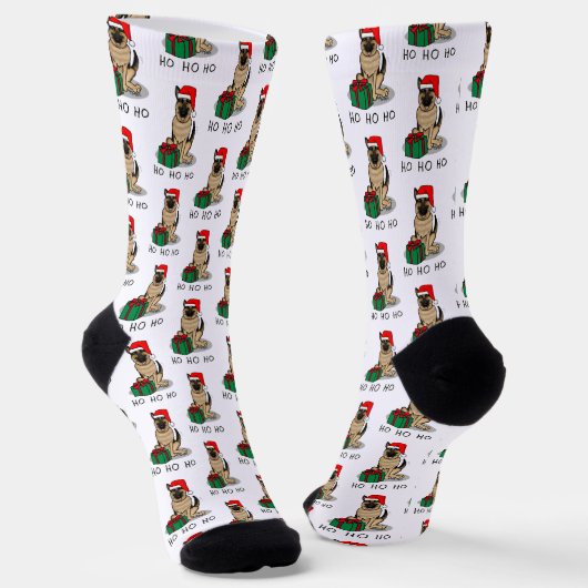 Weihnachts-Weihnachtsmannmütze German Shepherd Dog Socken (Gewinkelt)