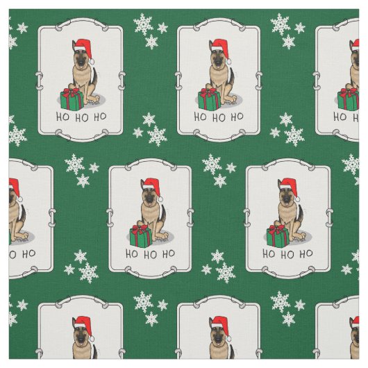 Weihnachts-Weihnachtsmannmütze German Shepherd Dog Stoff (Muster)