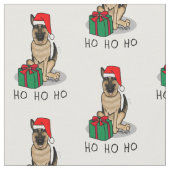 Weihnachts-Weihnachtsmannmütze German Shepherd Dog Stoff (Nahaufnahme)