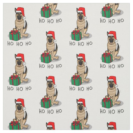 Weihnachts-Weihnachtsmannmütze German Shepherd Dog Stoff (Muster)