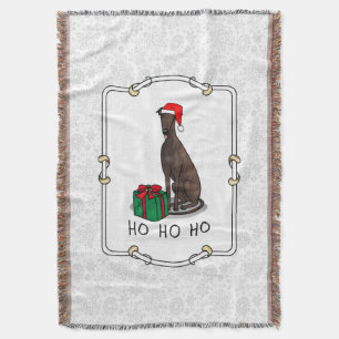 Weihnachts-Weihnachtsmannmütze Grauhund Hund (Blin Decke