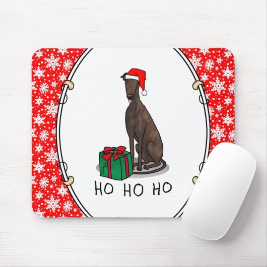 Weihnachts-Weihnachtsmannmütze Grauhund Hund (Blin Mousepad (Mit Mouse)