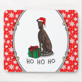 Weihnachts-Weihnachtsmannmütze Grauhund Hund (Blin Mousepad (Vorne)