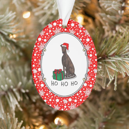 Weihnachts-Weihnachtsmannmütze Grauhund Hund (Blin Ornament (Baum)