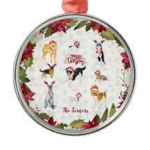 Weihnachts-Weihnachtsmannmütze Hunde Poinsettia Mo