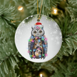 Weihnachts-Weihnachtsmannmütze Kinder Mama 2022 Keramik Ornament