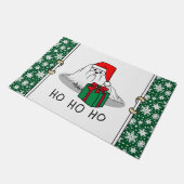 Weihnachts-Weihnachtsmannmütze Malteser Hund Niedl Fußmatte (Schrägansicht)