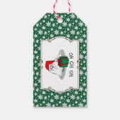 Weihnachts-Weihnachtsmannmütze Malteser Hund Niedl Geschenkanhänger (Vorderseite)