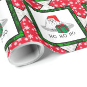 Weihnachts-Weihnachtsmannmütze Malteser Hund Niedl Geschenkpapier (Rolleneckpunkt)