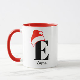 Weihnachts-Weihnachtsmannmütze - Monogramm und Nam Tasse