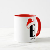 Weihnachts-Weihnachtsmannmütze - Monogramm und Nam Tasse (VorderseiteRechts)