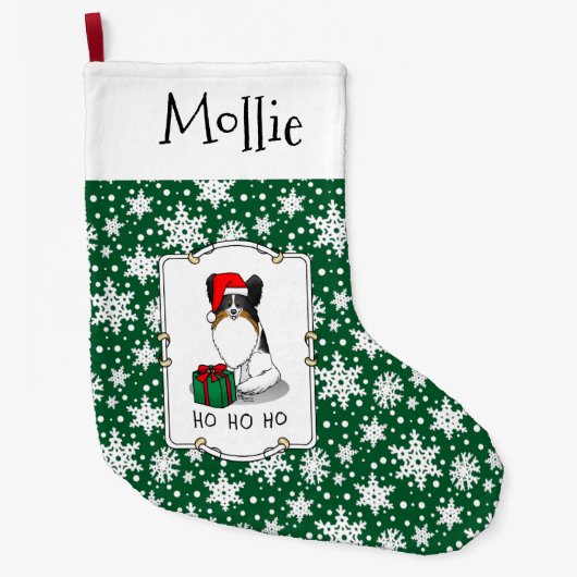 Weihnachts-Weihnachtsmannmütze Papillon (trifarbig Großer Weihnachtsstrumpf (Vorderseite)