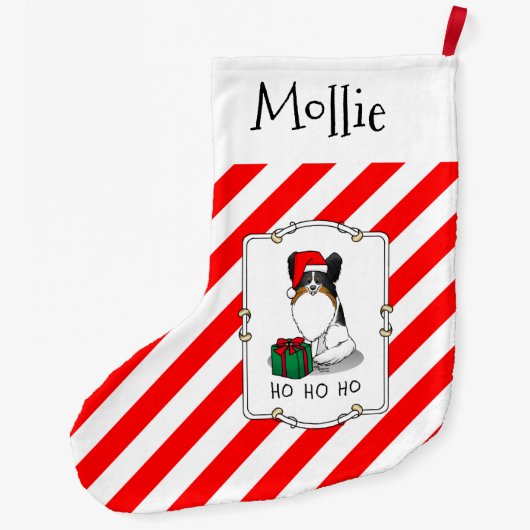 Weihnachts-Weihnachtsmannmütze Papillon (trifarbig Großer Weihnachtsstrumpf (Rückseite)