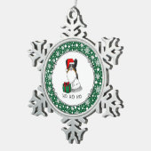 Weihnachts-Weihnachtsmannmütze Papillon (trifarbig Schneeflocken Zinn-Ornament (Rechts)