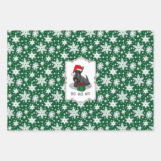Weihnachts-Weihnachtsmannmütze Scottish Terrier (s Geschenkpapier Set (Vorderseite)