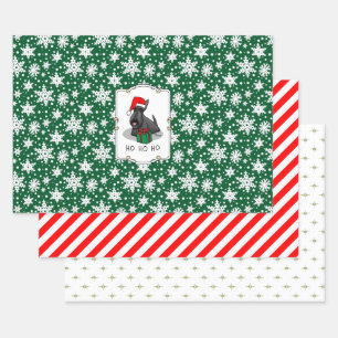 Weihnachts-Weihnachtsmannmütze Scottish Terrier (s Geschenkpapier Set