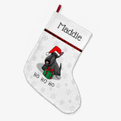 Weihnachts-Weihnachtsmannmütze Scottish Terrier (s Großer Weihnachtsstrumpf (Vorderansicht (hängend))