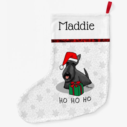 Weihnachts-Weihnachtsmannmütze Scottish Terrier (s Großer Weihnachtsstrumpf (Rückseite)