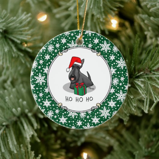 Weihnachts-Weihnachtsmannmütze Scottish Terrier (s Keramik Ornament (Baum)