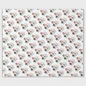 Weihnachts-Weihnachtsmannmütze Shih Tzu (bräunlich Geschenkpapier (Flach)