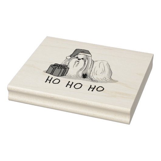 Weihnachts-Weihnachtsmannmütze Shih Tzu (bräunlich Gummistempel (Stempel)