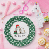 Weihnachts-Weihnachtsmannmütze Shih Tzu (bräunlich Pappteller (Party)