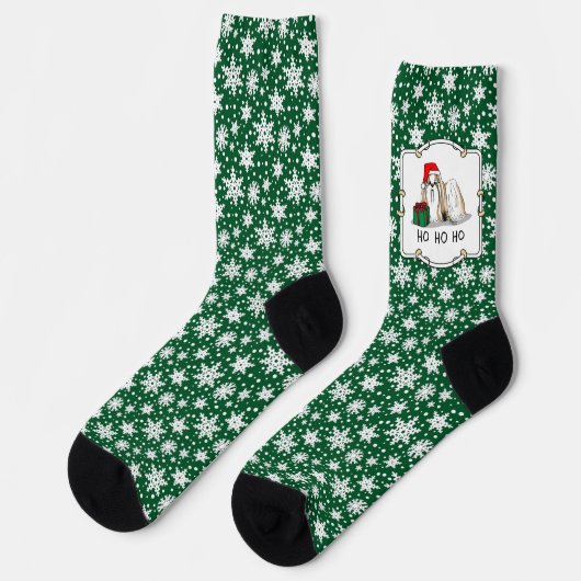 Weihnachts-Weihnachtsmannmütze Shih Tzu (bräunlich Socken (Linkes Detail)