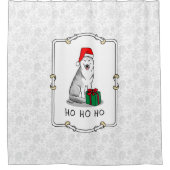 Weihnachts-Weihnachtsmannmütze Sibirischer Husky ( Duschvorhang (Vorderseite)